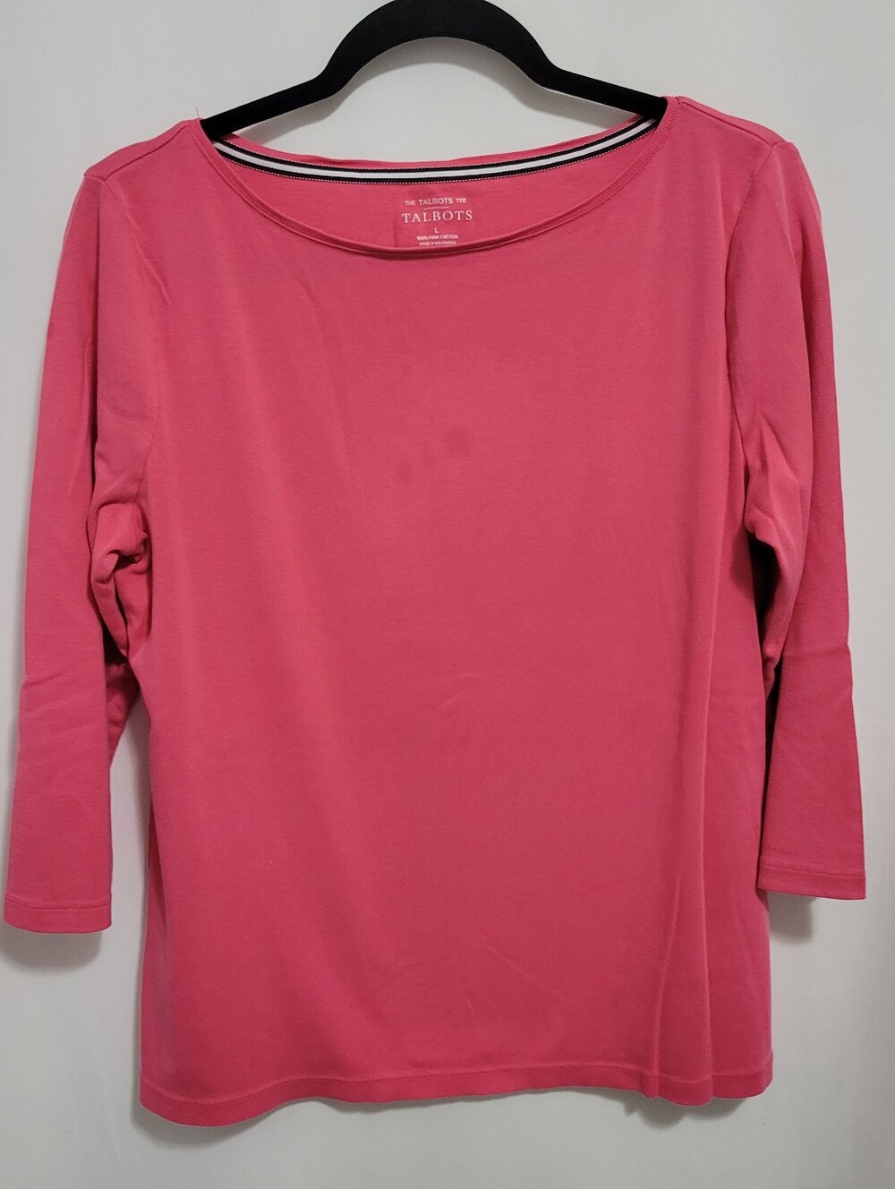 The Tlalbots Tee Pink Crew Neck Long Sleeve Tee, Size L